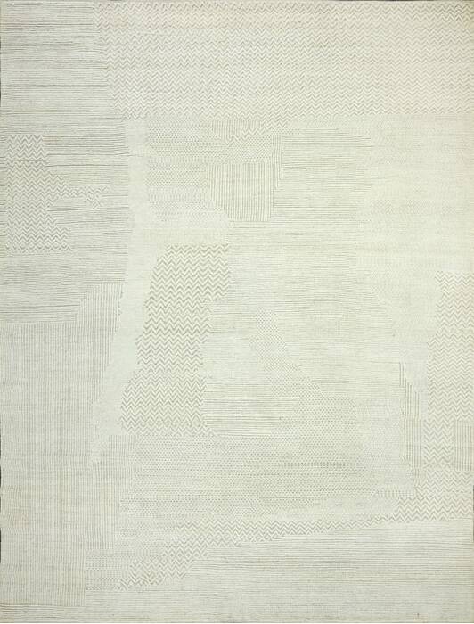 Geometric Beige Hand Knotted 90 X 120  Area Rug 660-156853 Image 0