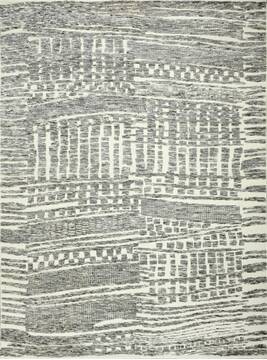 Indian Geometric Beige Rectangle 9x12 ft Wool Carpet 156855