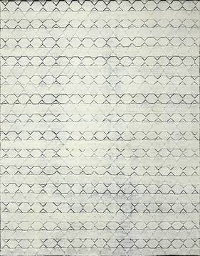Geometric Beige Hand Knotted 9'0" X 12'0"  Area Rug 660-156856