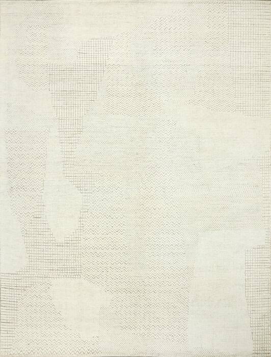 Geometric Beige Hand Knotted 90 X 120  Area Rug 660-156861 Image 0