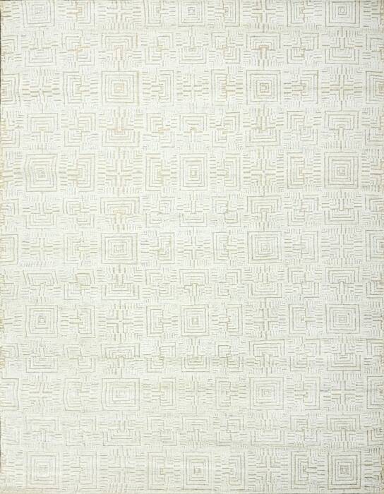 Geometric Beige Hand Knotted 90 X 120  Area Rug 660-156862 Image 0