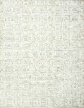 Geometric Beige Hand Knotted 9'0" X 12'0"  Area Rug 660-156862