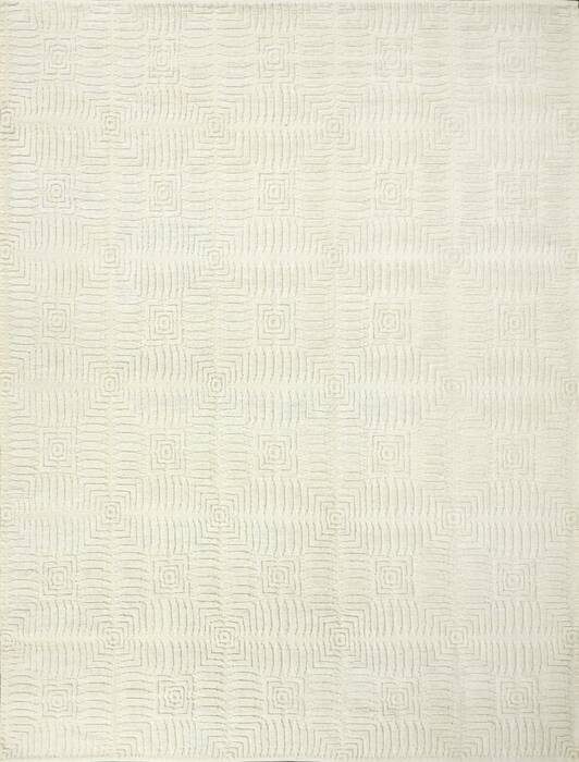 Geometric Beige Hand Knotted 90 X 120  Area Rug 660-156863 Image 0