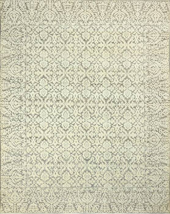 Geometric Beige Hand Knotted 90 X 120  Area Rug 660-156876 Image 0