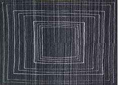 Geometric Black Hand Knotted 9'0" X 12'0"  Area Rug 660-156882