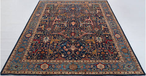 Chobi Blue Hand Knotted 80 X 911 Area Rug 700-156912 Image 1
