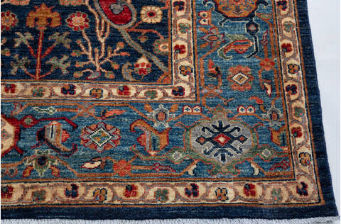 Chobi Blue Hand Knotted 80 X 911 Area Rug 700-156912 Image 4