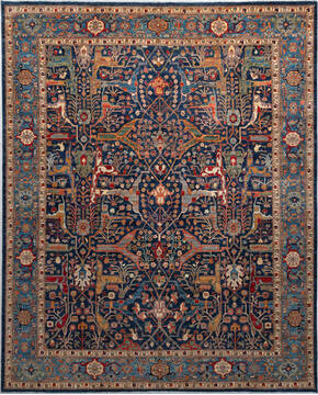 Chobi Blue Hand Knotted 8'0" X 9'11"  Area Rug 700-156912