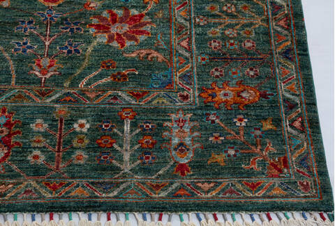 Chobi Green Hand Knotted 510 X 710 Area Rug 700-156913 Image 4