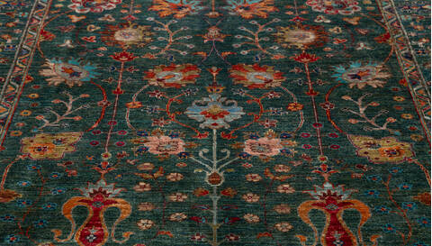 Chobi Green Hand Knotted 510 X 710 Area Rug 700-156913 Image 5