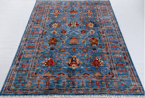 Chobi Blue Hand Knotted 59 X 82 Area Rug 700-156914 Image 1