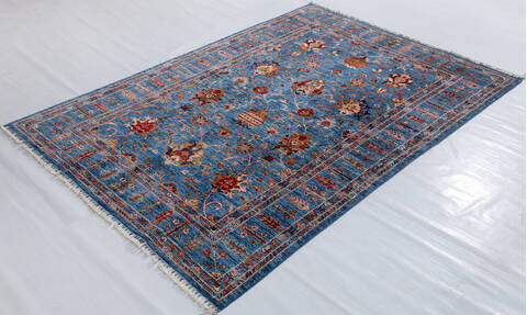 Chobi Blue Hand Knotted 59 X 82 Area Rug 700-156914 Image 2