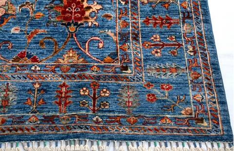 Chobi Blue Hand Knotted 59 X 82 Area Rug 700-156914 Image 4