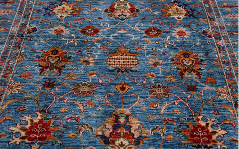 Chobi Blue Hand Knotted 59 X 82 Area Rug 700-156914 Image 5