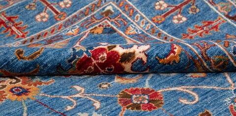 Chobi Blue Hand Knotted 59 X 82 Area Rug 700-156914 Image 7