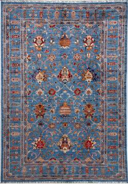 Chobi Blue Hand Knotted 5'9" X 8'2"  Area Rug 700-156914