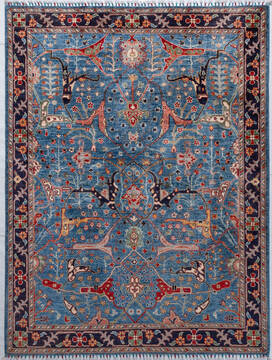 Chobi Blue Hand Knotted 5'0" X 6'7"  Area Rug 700-156917