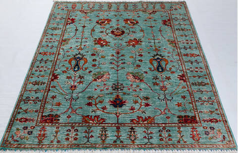 Chobi Green Hand Knotted 51 X 70 Area Rug 700-156918 Image 1