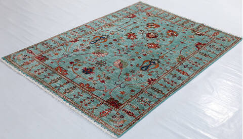 Chobi Green Hand Knotted 51 X 70 Area Rug 700-156918 Image 2
