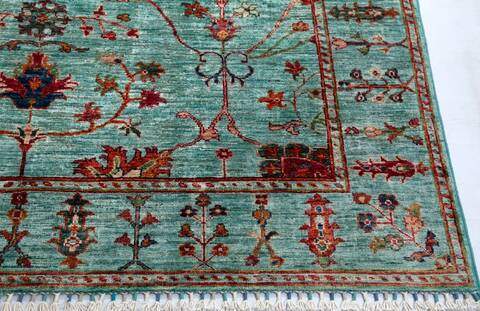 Chobi Green Hand Knotted 51 X 70 Area Rug 700-156918 Image 4