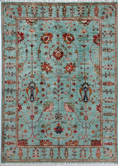 Chobi Green Hand Knotted 51 X 70 Area Rug 700-156918 Image 0