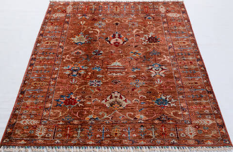 Chobi Brown Hand Knotted 50 X 65 Area Rug 700-156919 Image 1