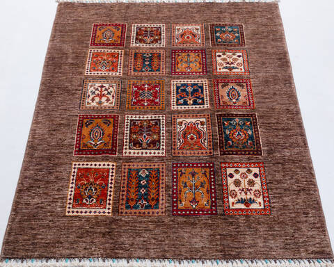 Chobi Brown Hand Knotted 40 X 57  Area Rug 700-156920 Image 1