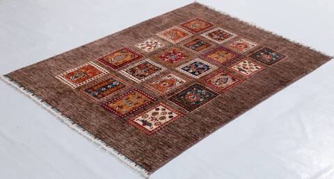 Chobi Brown Hand Knotted 40 X 57  Area Rug 700-156920 Image 2