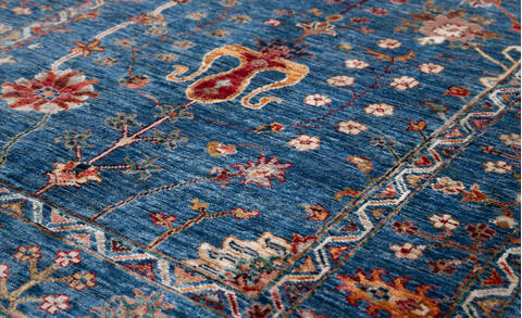 Chobi Blue Hand Knotted 34 X 50 Area Rug 700-156921 Image 3