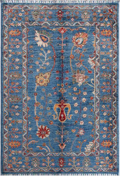Chobi Blue Hand Knotted 3'4" X 5'0"  Area Rug 700-156921