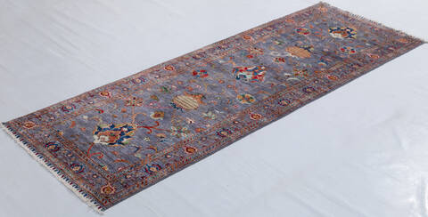Chobi Grey Runner Hand Knotted 29 X 710 Area Rug 700-156922 Image 2