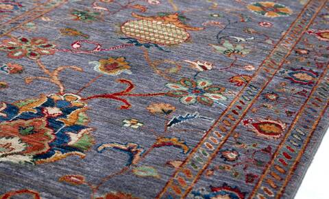 Chobi Grey Runner Hand Knotted 29 X 710 Area Rug 700-156922 Image 3