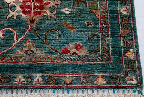 Chobi Green Runner Hand Knotted 27 X 911 Area Rug 700-156925 Image 4