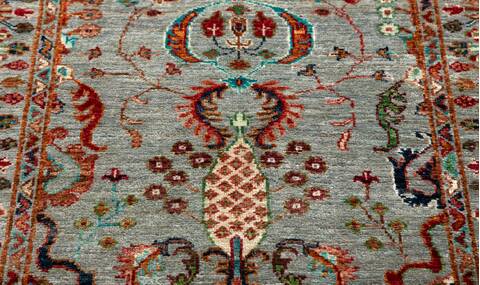 Chobi Grey Hand Knotted 28 X 41  Area Rug 700-156926 Image 5
