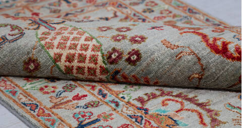 Chobi Grey Hand Knotted 28 X 41  Area Rug 700-156926 Image 7