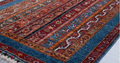 Chobi Blue Hand Knotted 29 X 44  Area Rug 700-156928 Image 3