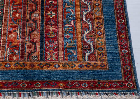 Chobi Blue Hand Knotted 29 X 44  Area Rug 700-156928 Image 4