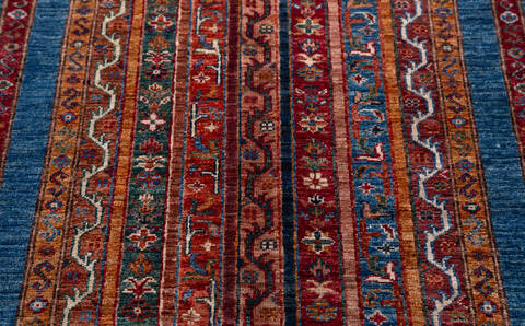 Chobi Blue Hand Knotted 29 X 44  Area Rug 700-156928 Image 5