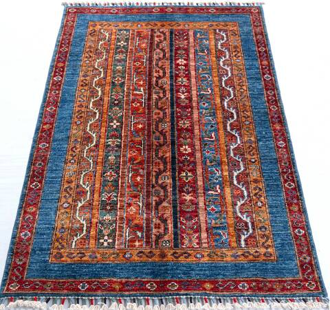 Chobi Blue Hand Knotted 29 X 45  Area Rug 700-156929 Image 1
