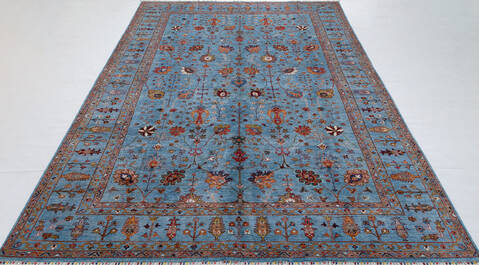 Chobi Blue Hand Knotted 89 X 120 Area Rug 700-156930 Image 1