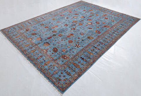 Chobi Blue Hand Knotted 89 X 120 Area Rug 700-156930 Image 2