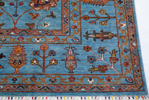 Chobi Blue Hand Knotted 89 X 120 Area Rug 700-156930 Image 4