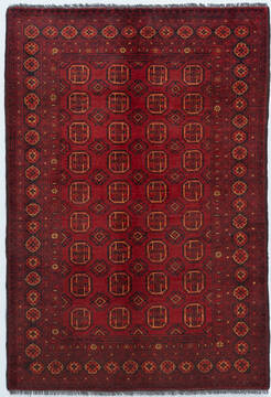 Chobi Red Hand Knotted 3'4" X 4'9"  Area Rug 700-157104