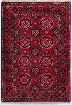 Chobi Red Hand Knotted 2'8" X 4'0"  Area Rug 700-157109