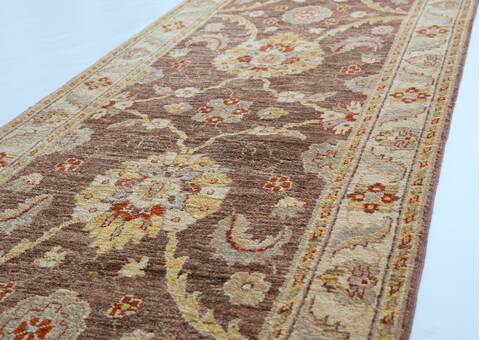 Chobi Brown Runner Hand Knotted 29 X 194 Area Rug 700-157110 Image 3