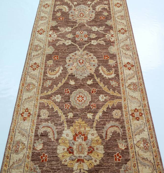 Chobi Brown Runner Hand Knotted 29 X 194 Area Rug 700-157110 Image 4