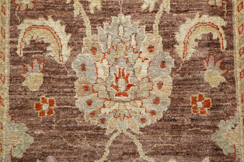 Chobi Brown Runner Hand Knotted 27 X 194 Area Rug 700-157111 Image 5