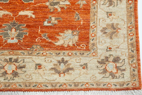Chobi Orange Square Hand Knotted 35 X 37 Area Rug 700-157114 Image 4