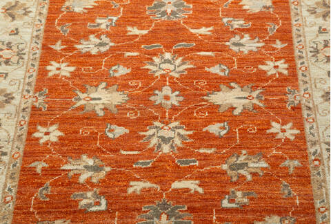 Chobi Orange Square Hand Knotted 35 X 37 Area Rug 700-157114 Image 5