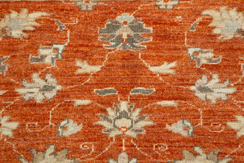 Chobi Orange Square Hand Knotted 35 X 37 Area Rug 700-157114 Image 6